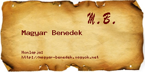 Magyar Benedek névjegykártya